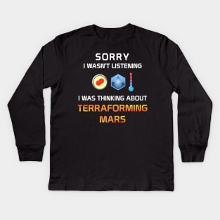 Focused Terraforming Mars Player Kids Long Sleeve T-Shirt